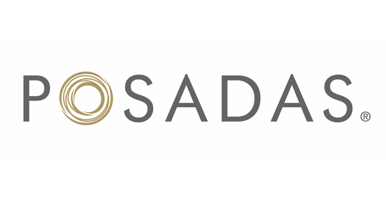 POSADAS logo with a gold circle inside the O on white background.