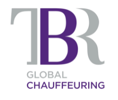 TB logo above Global Chauffeuring text; Chauffeuring is in purple.