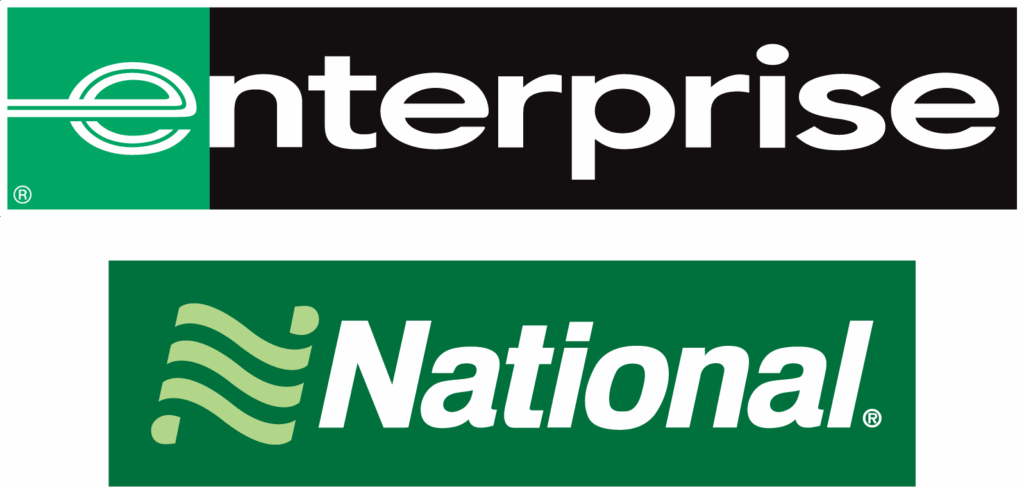 Enterprise and National car hire logos together.
