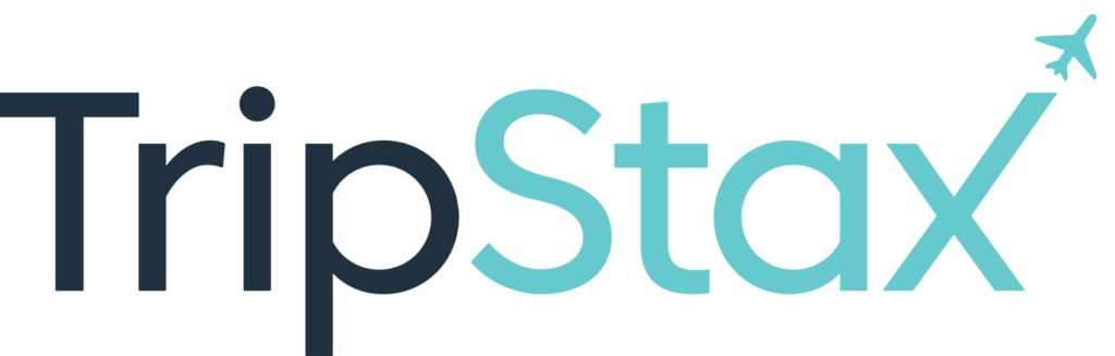 TripStax logo featuring an aeroplane above the "x" in Stax.
