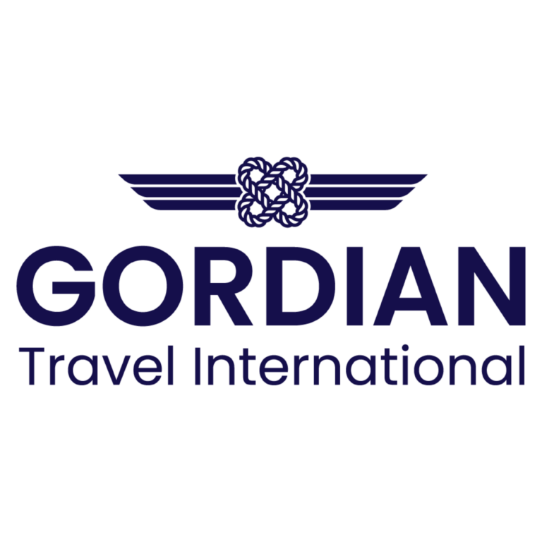 GORDIAN Travel International logo with wings and a knot above the company name.