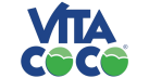 Vita Coco logo with blue text and green coconut graphics.